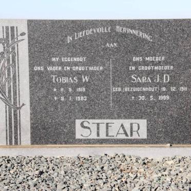 STEAR Tobias W. 1919-1983 &amp; Sara J. D. BEZUIDENHOUT 1911-1999