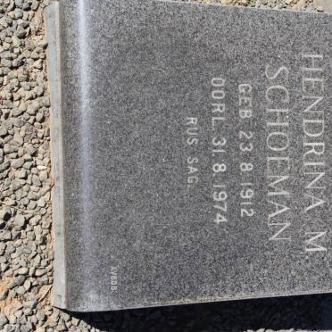 SCHOEMAN Hendrina M. 1912-1974