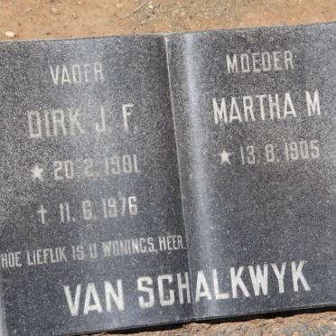 SCHALKWYK Dirk J.F., van 1901-1976 &amp; Martha M. 1905-
