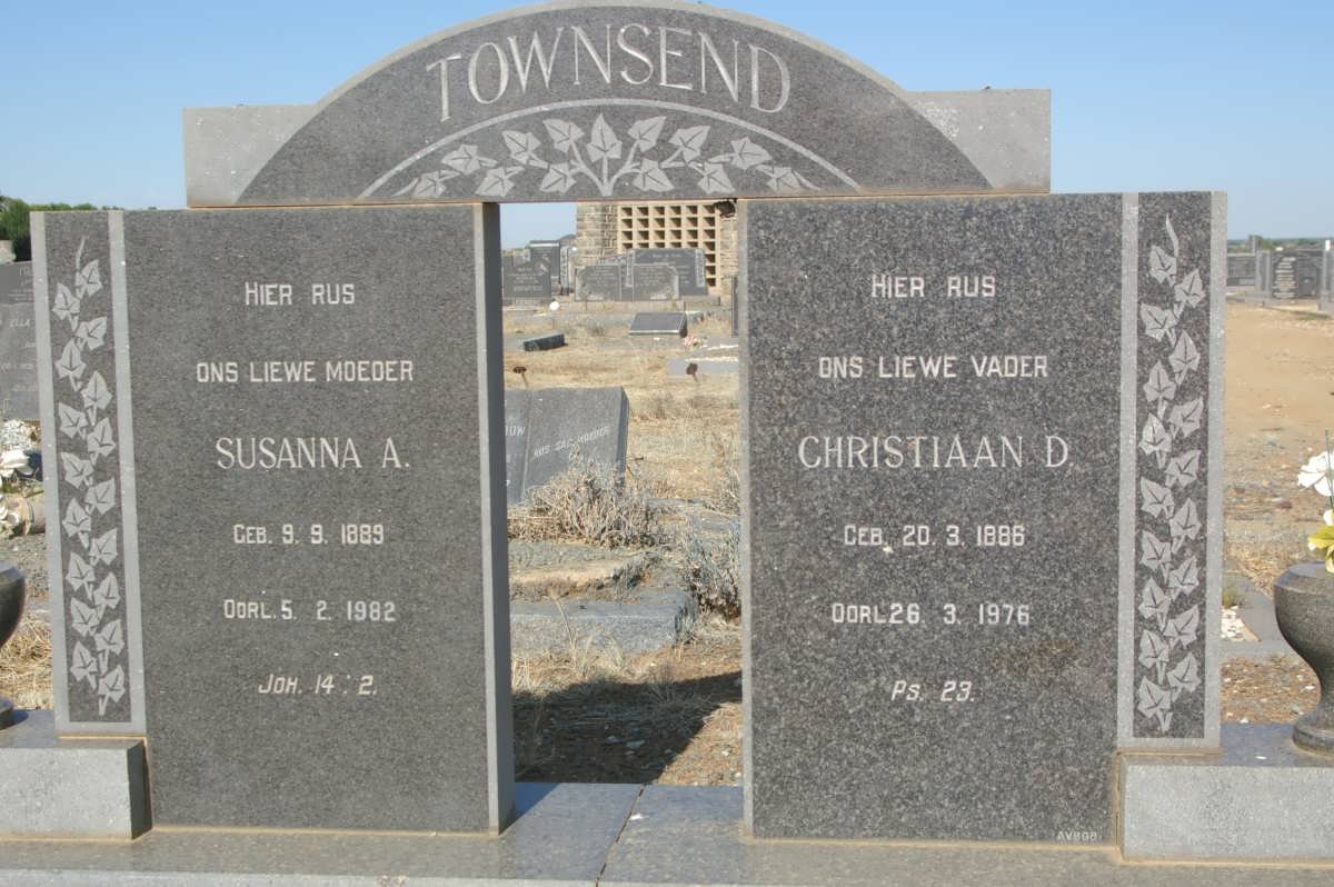 TOWNSEND Christiaan D. 1886-1976 &amp; Susanna A. 1889-1982