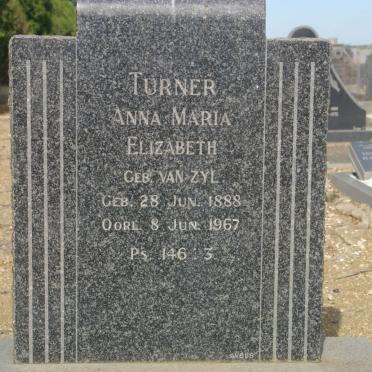 TURNER Anna Maria Elizabeth nee van ZYL 1888-1967