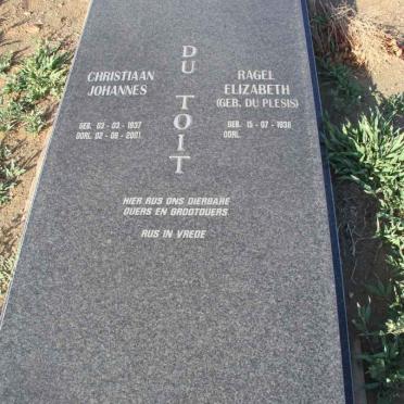 TOIT Christiaan Johannes, du 1937-2001 &amp; Ragel Elizabeth du PLESSIS 1938-