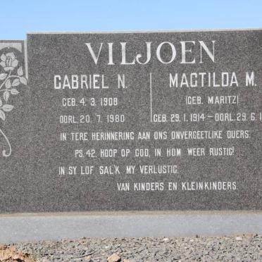 VILJOEN Gabriel N. 1908-1980 &amp; Magtilda M. MARITZ 1914-1973