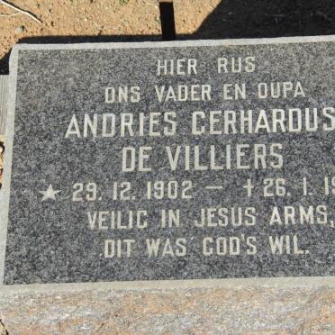VILLIERS Andries Gerhardus, de 1902-1979