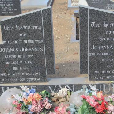 VUUREN Marthinus Johannes, Janse van 1922-1981 &amp; Johanna Elizabeth PRETORIUS 1926-2005