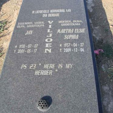 VILJOEN Jan 1930-2001 &amp; Martha Elsie Sophia 1937-2009