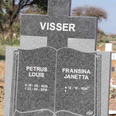 VISSER Petrus Louis 1926-2010 &amp; Fransina Janetta 1924-