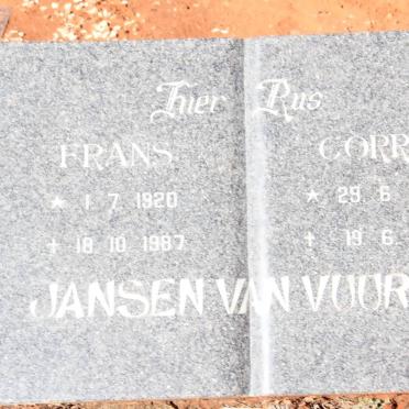 VUUREN Frans, Jansen van 1920-1987 &amp; Corrie 1923-2006