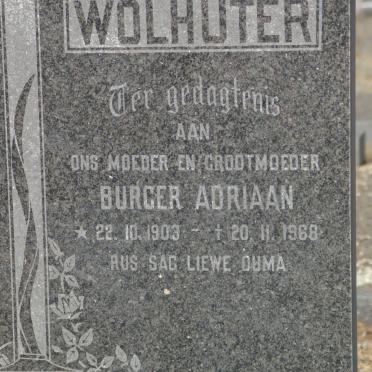 WOLHUTER Burger Adriaan 1903-1968