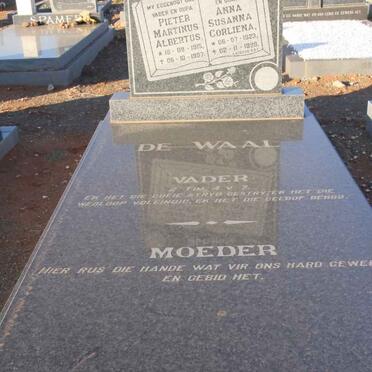 WAAL Pieter Martinus Albertus, de 1915-1997 &amp; Anna Susanna Corliena 1923-1998