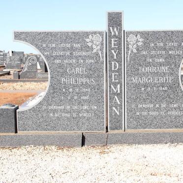 WEYDEMAN Carel Philippus 1940-1988 &amp; Lorraine Marguerite 1942-