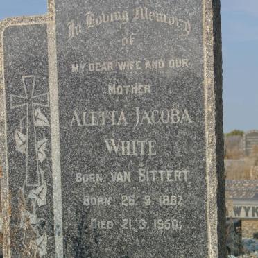 WHITE Aletta Jacoba nee van SITTERT 1887-1950