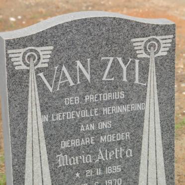 ZYL Maria Aletta, van nee PRETORIUS 1895-1970
