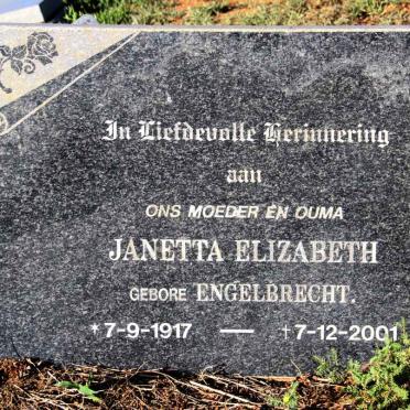 ? Janetta Elizabeth nee ENGELBRECHT 1917-2001