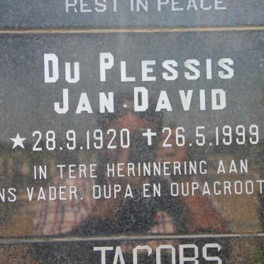 PLESSIS Jan David, du 1920-1999
