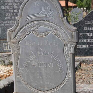 BURGER Barend Bartelomius 1876-1938