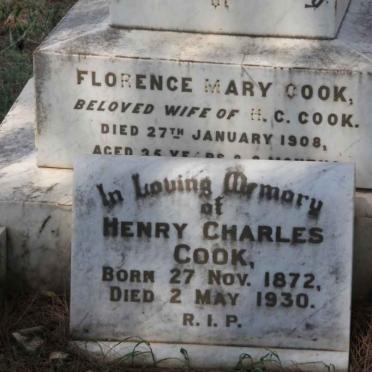 COOK Henry Charles 1872-1930 &amp; Florence Mary -1908