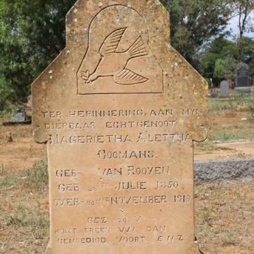 COOMANS Magerietha Alettha nee van ROOYEN 1850-1919