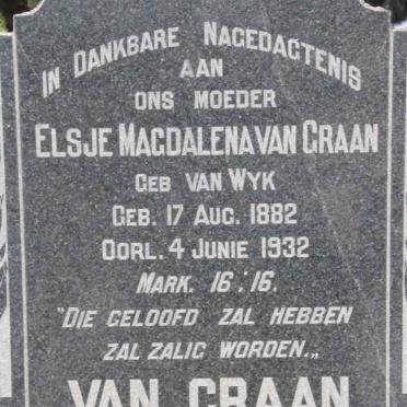 GRAAN Elsje Magdalena, van nee van WYK 1882-1932