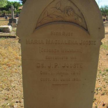 JOOSTE Maria Magdalena nee WOLVAART 1847-1921