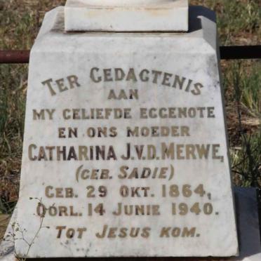 MERWE Catharina J., v.d. nee SADIE 1864-1940