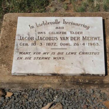 MERWE Jacob Jacobus, van der 1872-1963