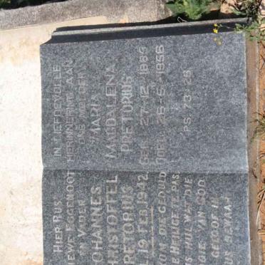 PRETORIUS Johannes Christoffel -1942 &amp; Maria Magdalena 1885-1956