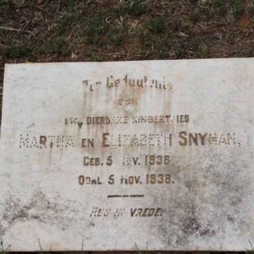 SNYMAN Martha 1938-1938 :: SNYMAN Elizabeth 1938-1938