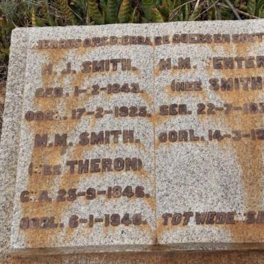SMITH H.J. 1843-1925 &amp; M.M. THERON 1846-1946 :: VENTER M.M. nee SMITH 1871-1921