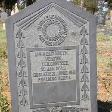 VENTER Anna Elizabeth nee COETZEE 1875-1941