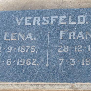 VERSFELD Frank 1874-1963 &amp; Lena 1875-1962