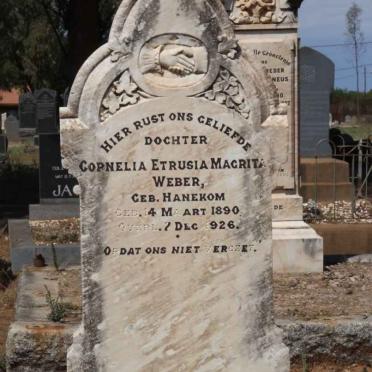 WEBER Cornelia Etrusia Magrita nee HANEKOM 1890-1926
