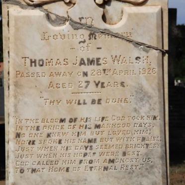WALSH Thomas James -1926