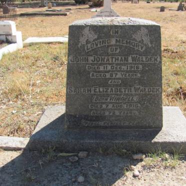 WALDEK John Jonathan -1916 &amp; Sarah Elizabeth WINDELL -1916