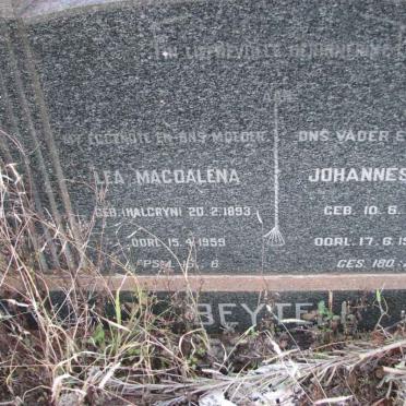 BEYTELL Johannes C.E. 1892-1971 &amp; Lea Magdalena HALGRYN 1893-1959