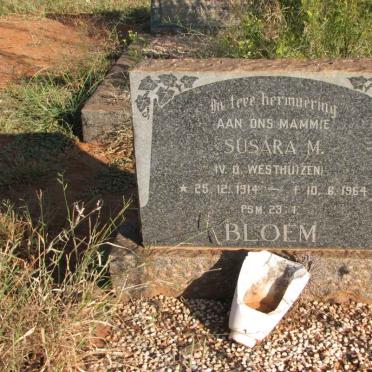 BLOEM Susara M. nee VAN DER WESTHUIZEN 1914-1964