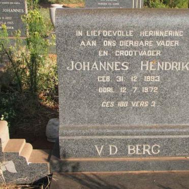 BERG Johannes Hendrik, v. d. 1893-1972