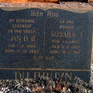 BRUYN Jan D.H., du 1884-1958 &amp;  Susara J. V.D. LINDE 1887-1962