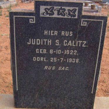 CALITZ Judith S. 1922-1938