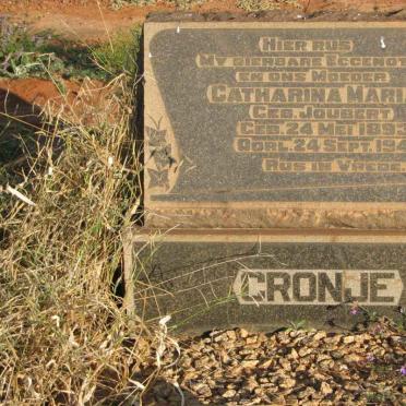 CRONJE Catharina Maria nee JOUBERT 1893-1949