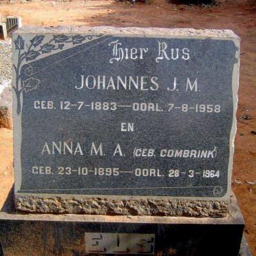 ELS Johannes J.M. 1883-1958 &amp; Anna M.A. COMBRINK 1895-1964