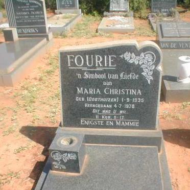 FOURIE Maria Christina nee OOSTHUIZEN 1935-1970