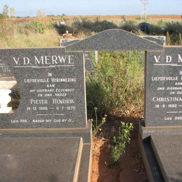 MERWE Pieter Hendrik, van der 1888-1970 &amp; Christina 1892-1980