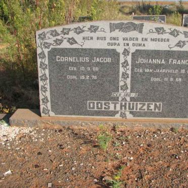 OOSTHUIZEN Cornelius Jacob 1886-1975 &amp; Johanna Francina VAN JAARSVELD 1894-1969