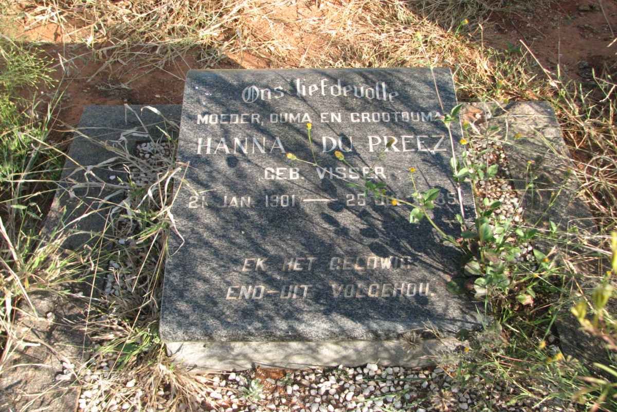 PREEZ Hanna, du nee VISSER 1901-1965