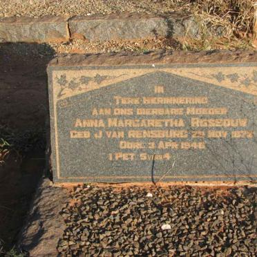 ROSSOUW Anna Margaretha nee J. VAN RENSBURG 1872-1946