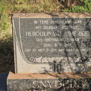 SNYDERS Hercolina J. nee BOTHA 1949-1965