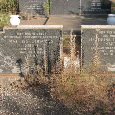 SMITH Matthys Johannes 1880-1962 &amp; Hendrina Carolina LAMPRECHT 1893-1982