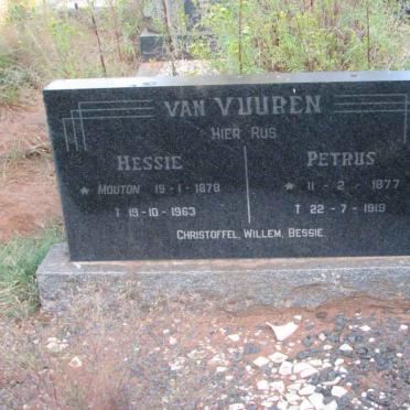 VUUREN Petrus, van 1877-1919 &amp; Hessie MOUTON 1878-1963