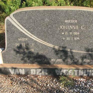 WESTHUIZEN Pieter J., van der 1900-1965 &amp; Johanna C. 1904-1974